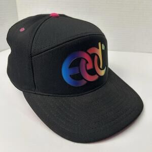 INSOMNIAC EDC Electric Daisy Carnival Rainbow Logo Black Snapback Hat Rave EDM